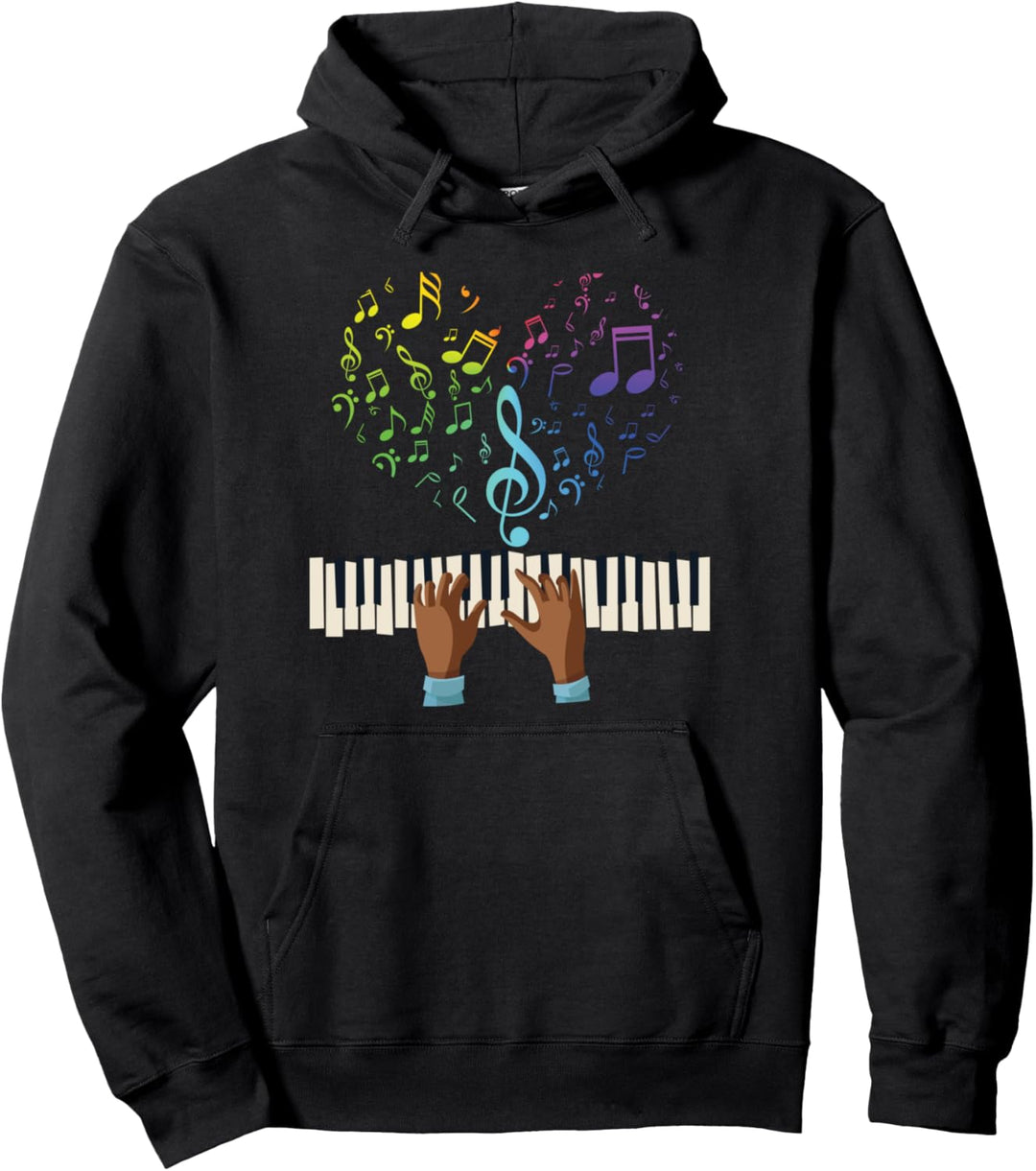 Pianist Klavier Spieler Liebe Herz Klavierspieler Geschenk Pullover Hoodie