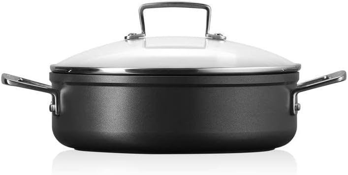 Le Creuset Aluminium-Antihaft Schmorpfanne mit Glasdeckel, 28 cm, 51113280010500, 28 cm