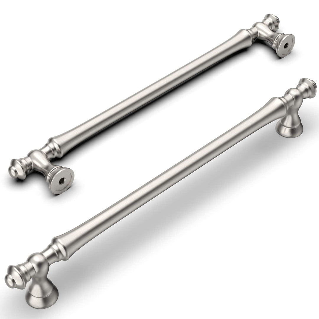 Amerdeco 10 Stück Möbelgriffe Gebürsteter Nickel 192mm Lochabstand Schubladen Griffe für Küchenschrä