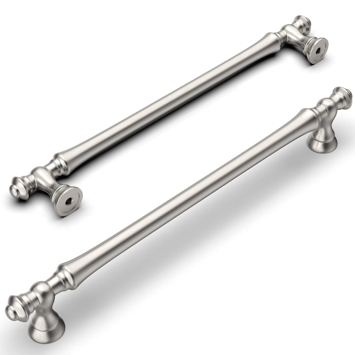 Amerdeco 10 Stück Möbelgriffe Gebürsteter Nickel 192mm Lochabstand Schubladen Griffe für Küchenschrä