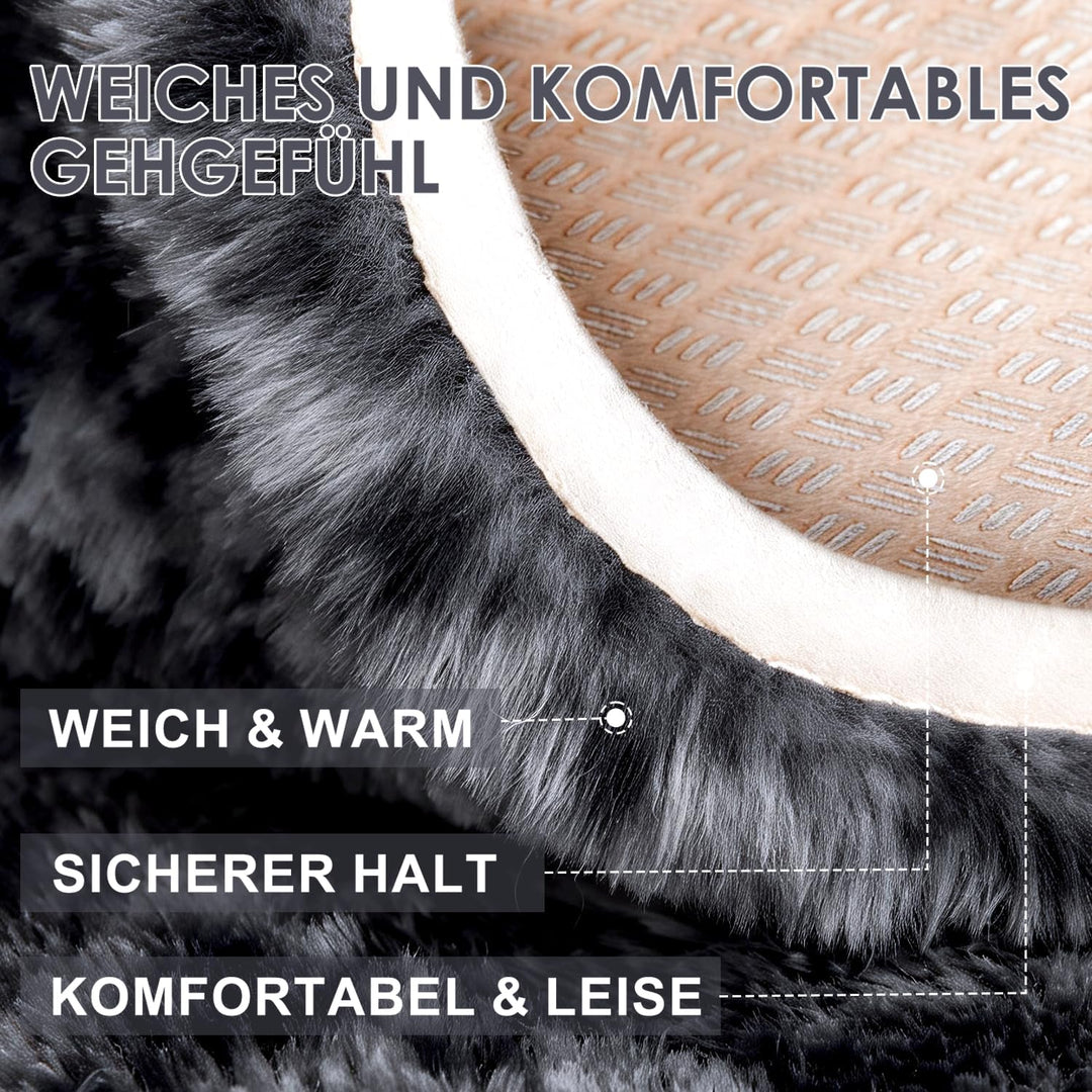 ROHATIM Schlafzimmer Plüsch Teppich Rund,Flauschiger Teppich für Wohnzimmer,modernes Wohnzimmer,Mädc