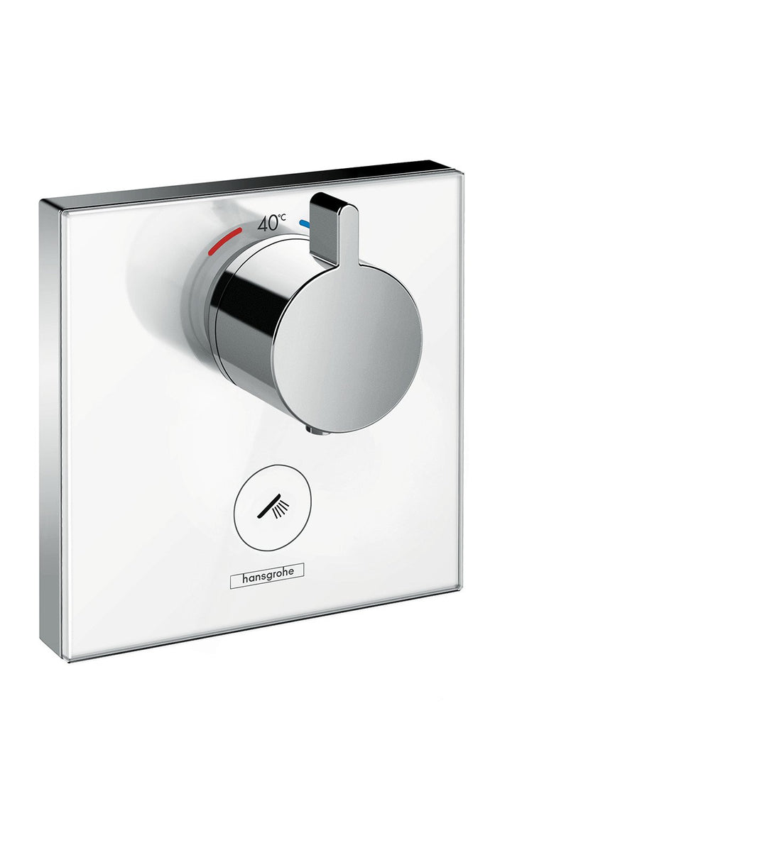 hansgrohe ShowerSelect Glas Unterputz Highflow-Thermostat, für 1 Funktion mit zusätzlichem Abgang, W