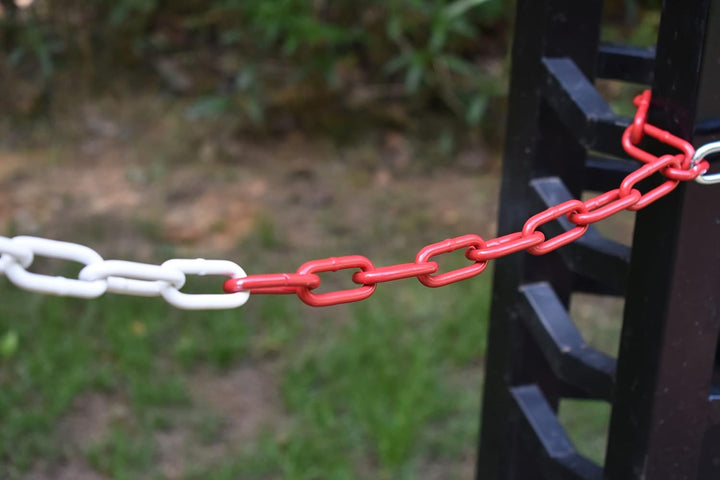 Absperrkette Metall Warnkette Zweifarbige Rot-Weisse Kette 10M, Gliederkette Sicherheitskette Bauste