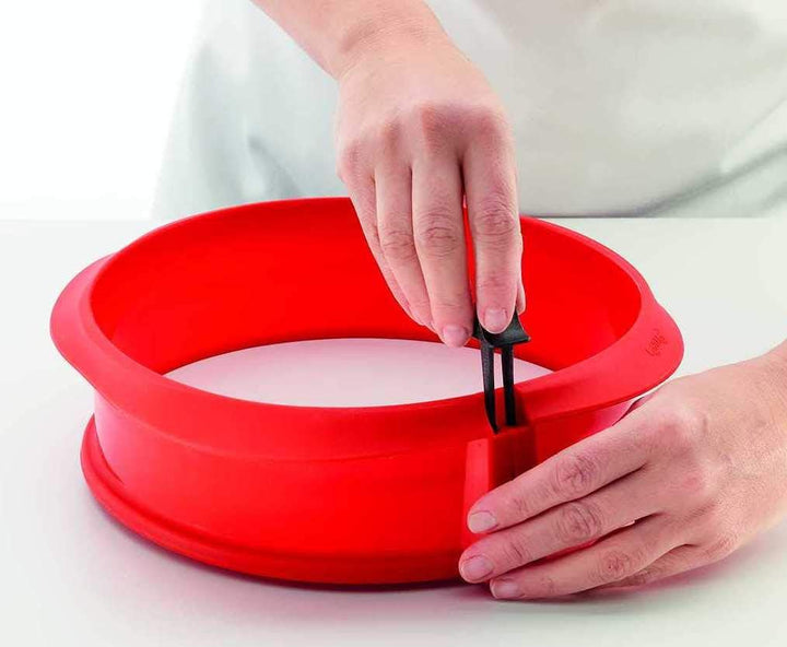 Lékué Duo, runde Springform, rot, Silikon, 23 x 7 x 23 cm Springform 23 cm, Springform 23 cm