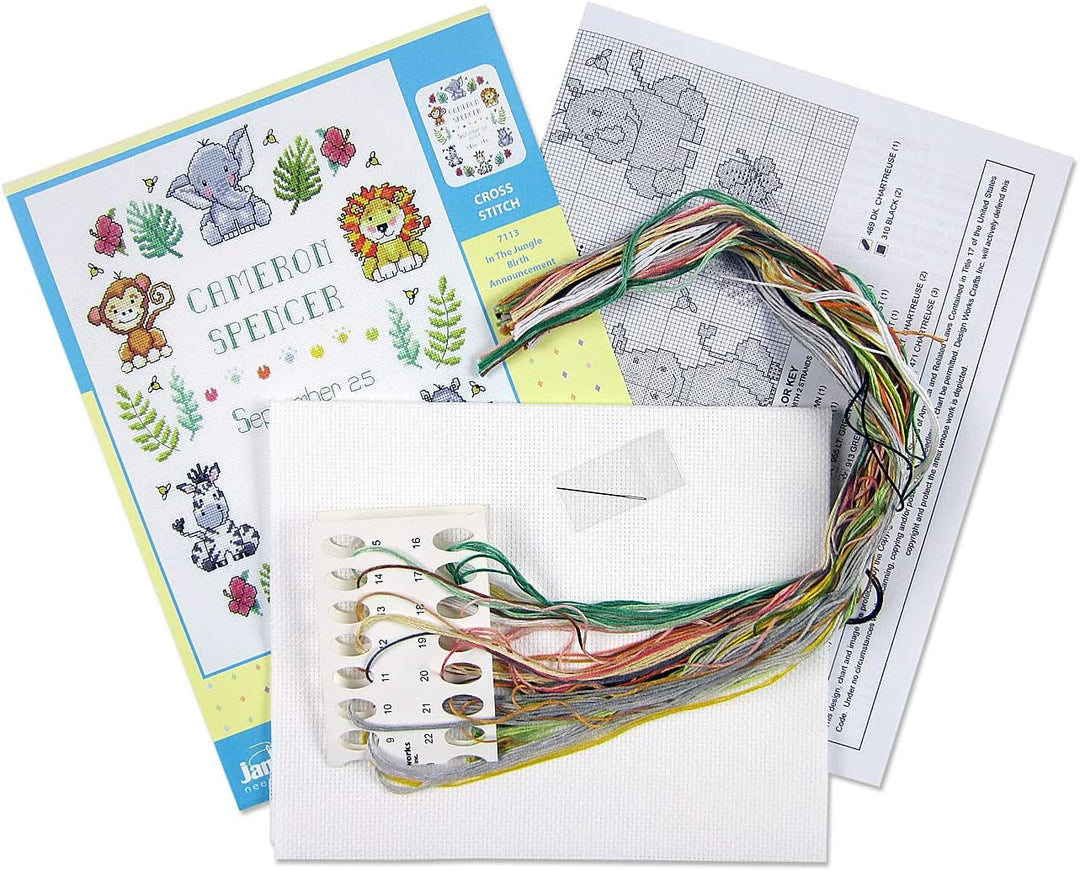 Design Works Crafts Janlynn Kreuzstich-Zählmuster-Set, Motiv Dschungel