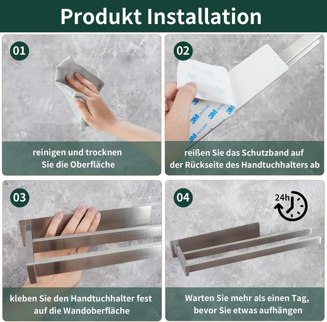 Vista Handtuchhalter ohne Bohren SUS304 Edelstahl Handtuchhalter Gebürstet Robuste &langlebige Badez