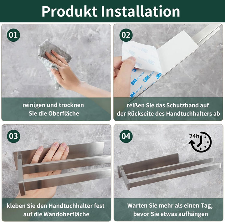 Vista Handtuchhalter ohne Bohren SUS304 Edelstahl Handtuchhalter Gebürstet Robuste &langlebige Badez