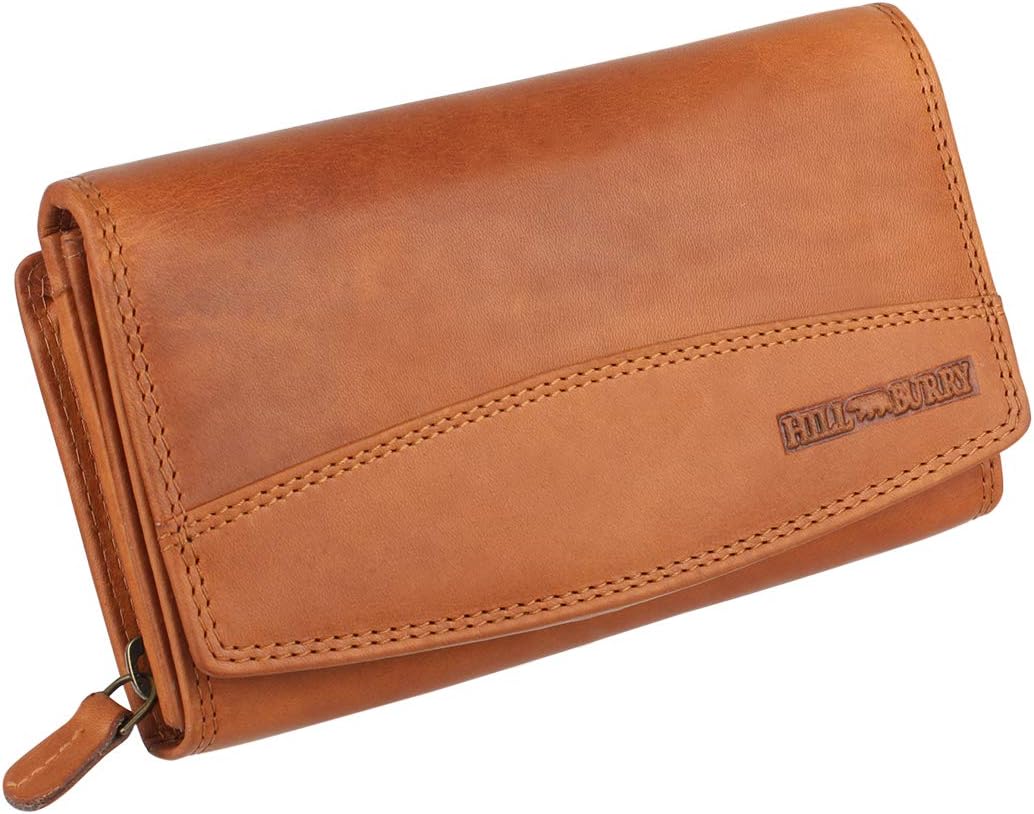 Hill Burry Geldbörse Damen Unisex Herren Portemonnaie echt naturgegerbt Leder | viel Stauraum | Sche