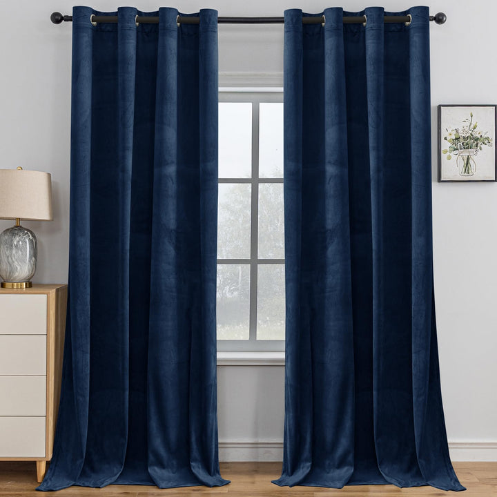 YSTELLAA Samtvorhang 2er Set, Gardinen Vorhänge, 140×280cm, Verdunklungsvorhänge Schlafzimmer Mit Ös