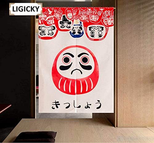 LIGICKY Japanischer Stil dick Leinen Noren Lang Vorhang Tür Vorhang Raumteiler Tapisseri für die Hei