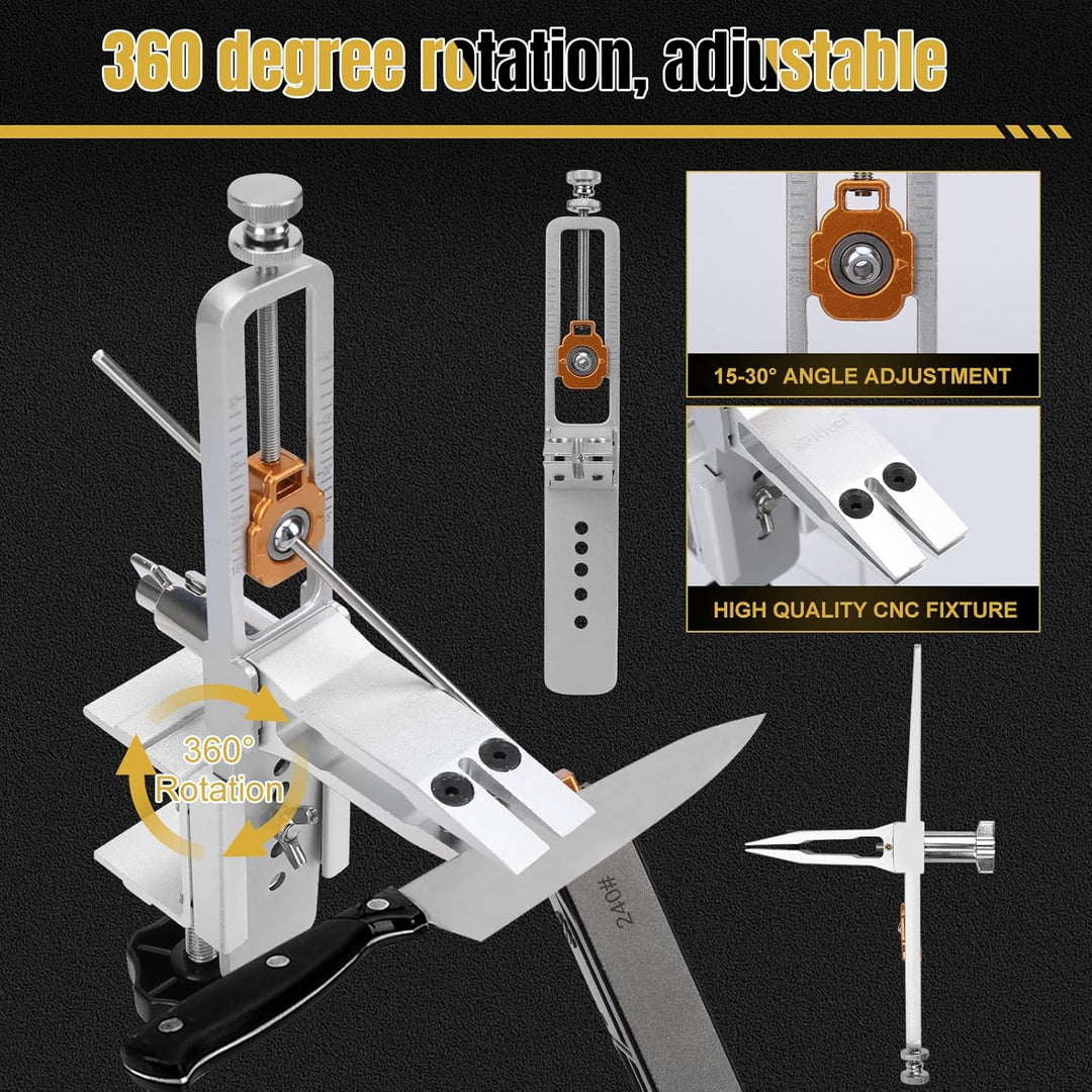 Messerschärfsystem, 360° Flip Drehung mit festem Winkel, Präzise Slider, Küchenchef-Messerschärfer S