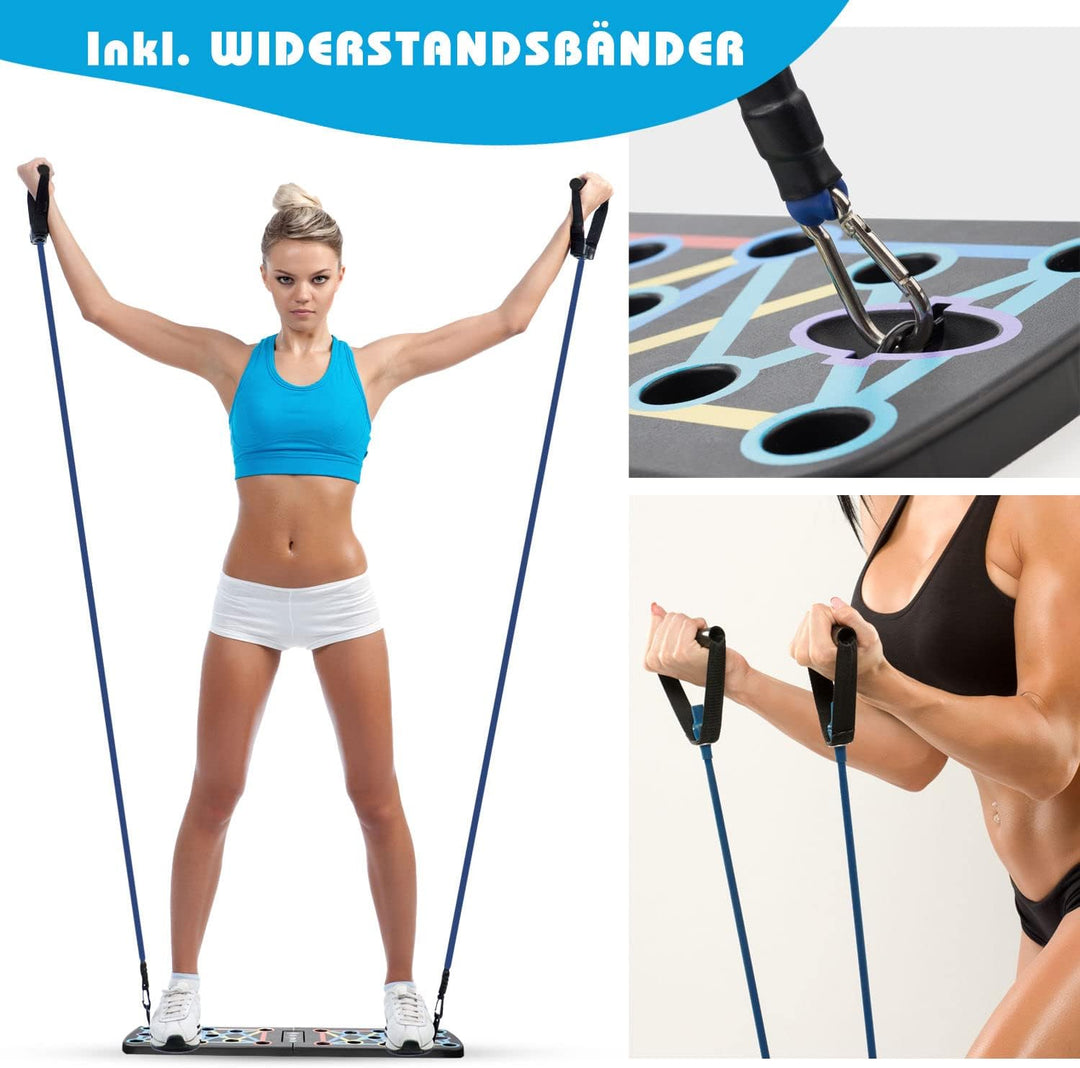 Body & Mind® Push-Up Liegestütz-Brett; Faltbares Multifunktions Elite Rack Fitness-Board für Ganzkör