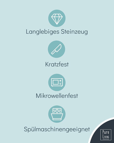 Steingut Geschirrset 6 Personen Ibiza 18-tlg. TEST SEHR GUT – Steingut Geschirr Set für Spülmaschine