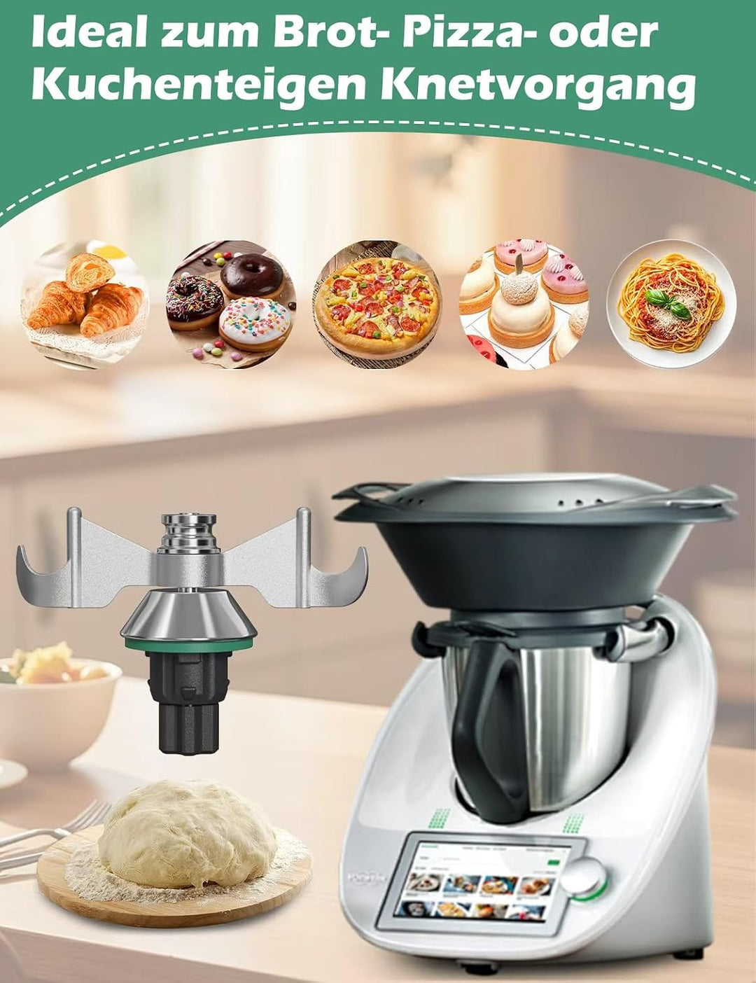 Teigmesser für Thermomix TM7 TM6 TM5, Mixmesser für Küchenmaschine