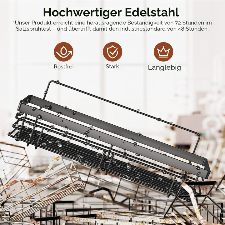 Orimade Duschablage ohne Bohren mit 5 Haken, Badezimmer duschregal ohne bohren Selbstklebend Duschab