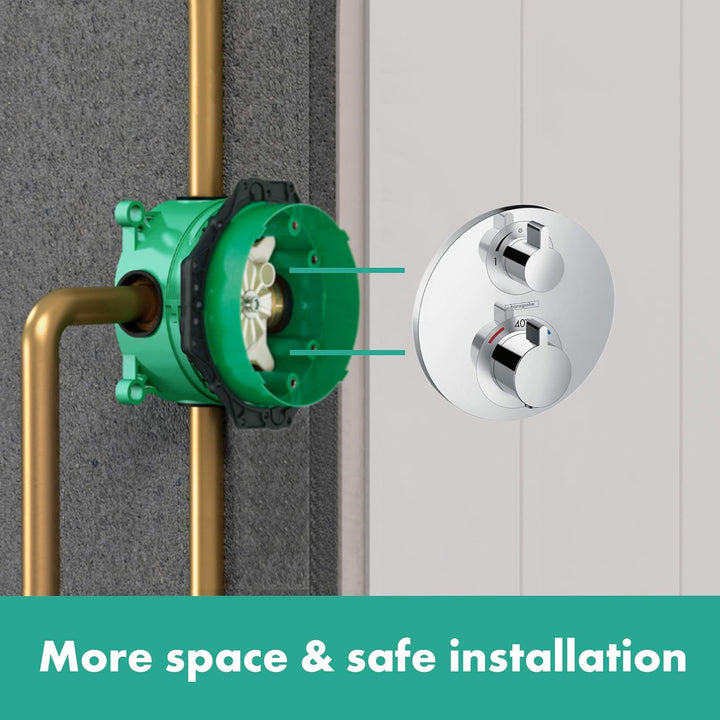hansgrohe Ecostat S - Thermostat Unterputz, Armatur mit Sicherheitssperre (SafetyStop) bei 40° C, ec