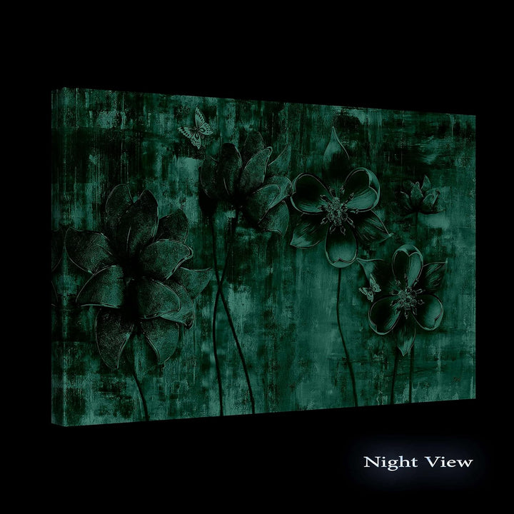 Startonight Bilder Goldene Blumen Grunge - Leinwandbilder Moderne Kunst - Abstrakte Wanddeko Kunstdr