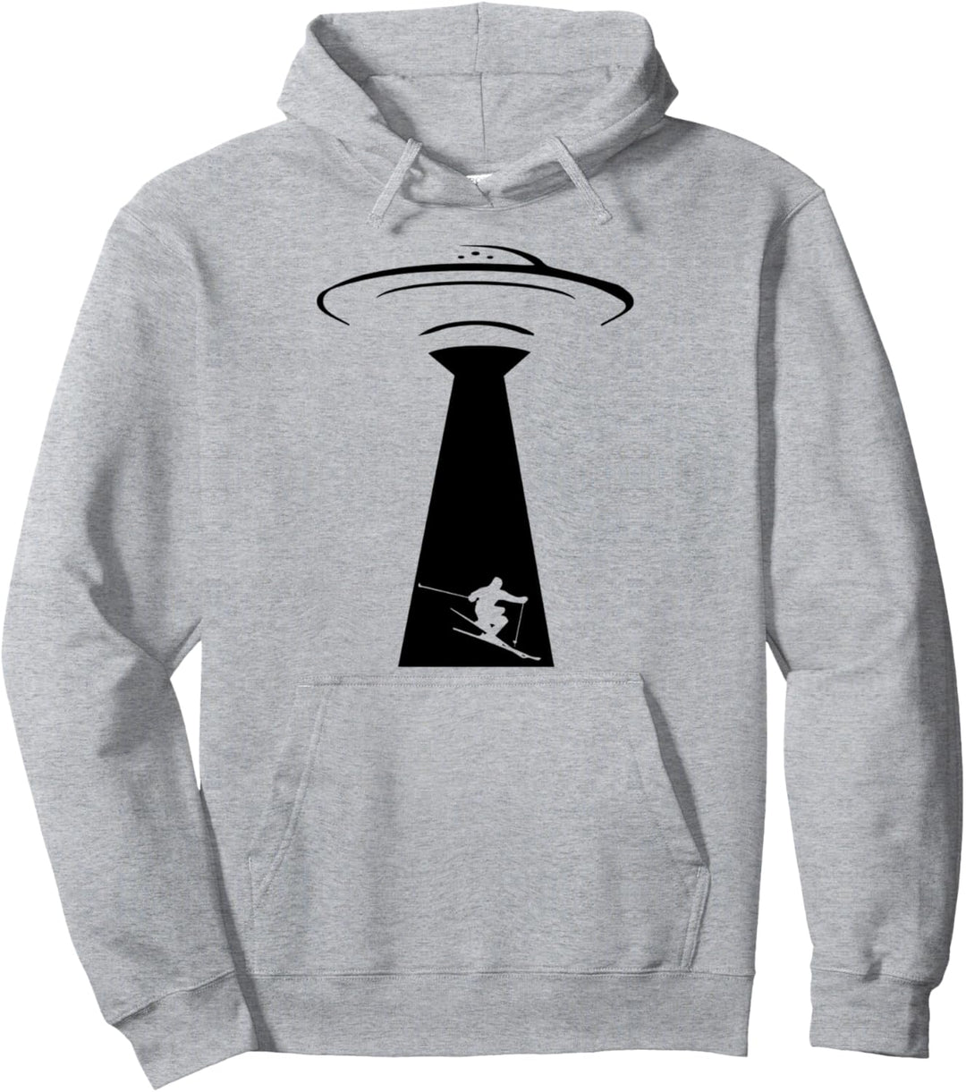 Skifahren Ufo Skifahrer Schnee Skifahren Skiuralub Ski Pullover Hoodie