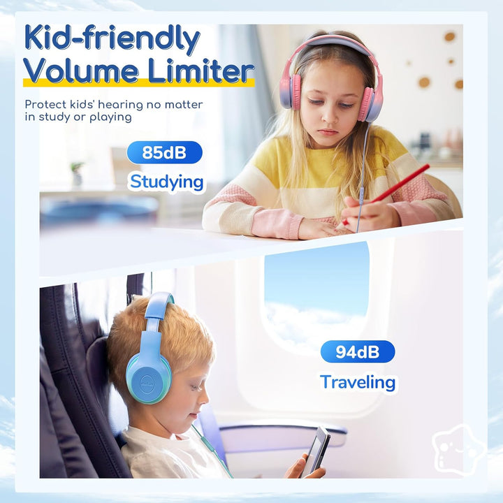 EarFun Kinder Kopfhörer, Kopfhörer Kinder USB C, 85/94dB Lautstärkenbegrenzer, HiFi Klang, faltbar,