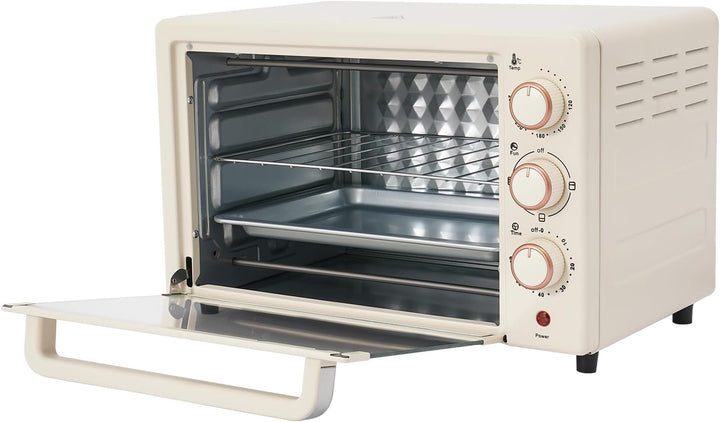 Minibackofen, 22L 1000W Mini Ofen mit Grillpfanne & Grillrost Backofen Klein mit (120°C-250°C) Einst