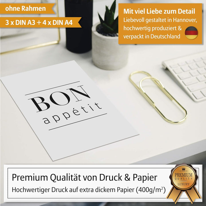 Hyggelig Home Premium Poster Set - Gewürze Gold und mehr (Gewürze, Ohne Rahmen) Ohne Rahmen Gewürze,