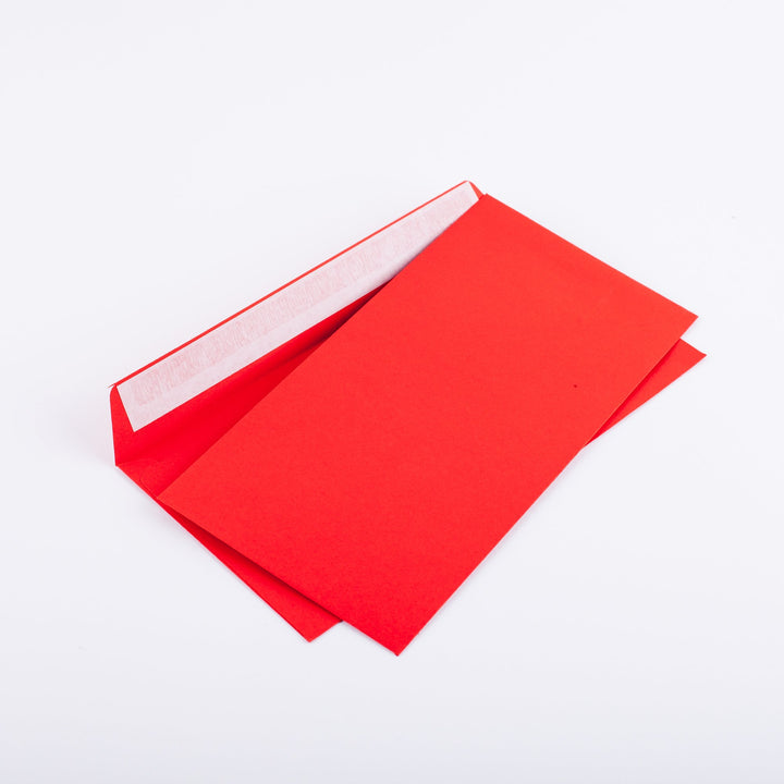 Briefumschläge DIN lang C6/5 114x229 mm rot 120 g/m² ohne Fenster haftklebend (Artikel: 206A) (100)