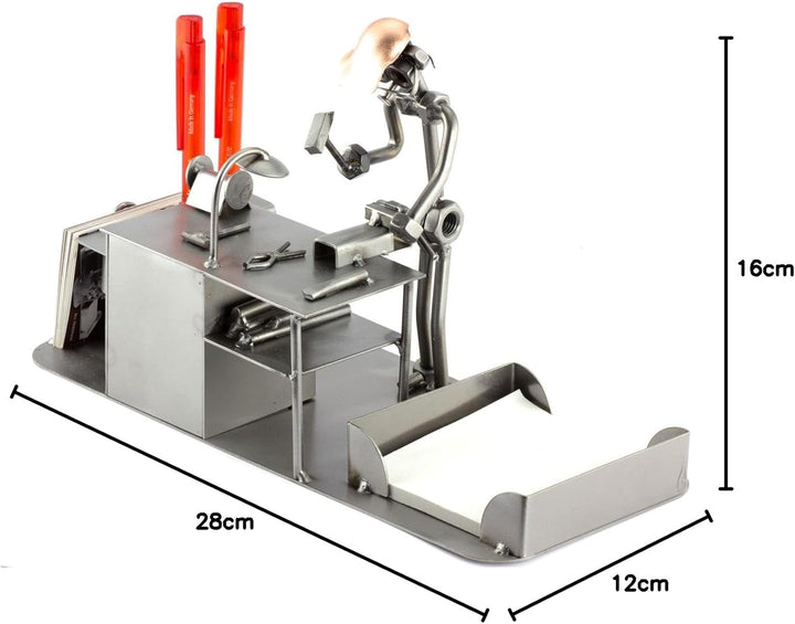 Steelman24 I Schraubenmännchen Schlosser Mit Büro I Made in Germany I Handarbeit I Geschenkidee I St