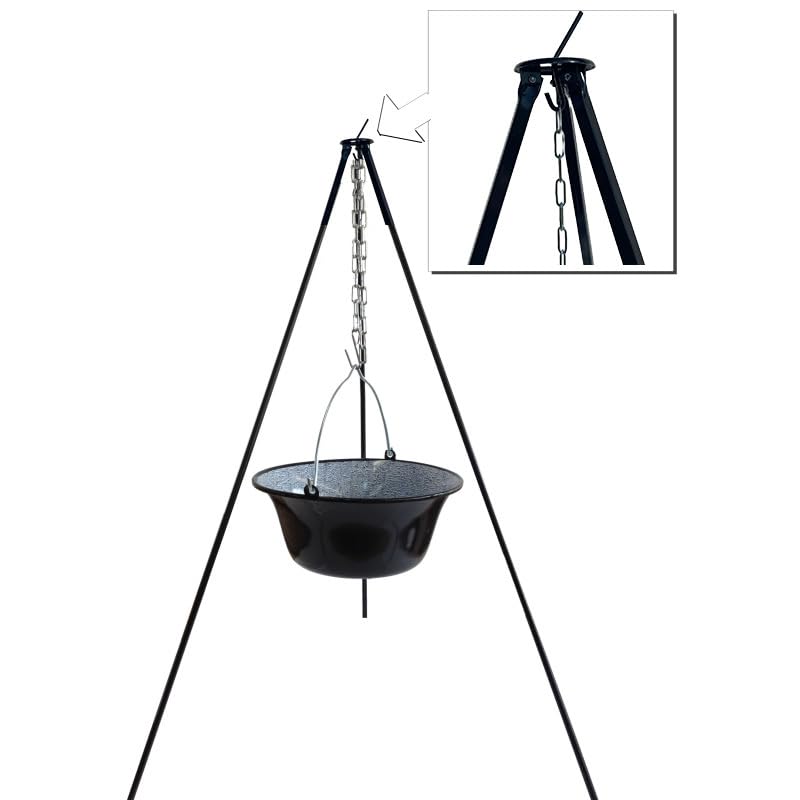 Dreibein mit Topf emailliert 10 Liter Gulaschkessel 10 Liter Topf, 10 Liter Topf