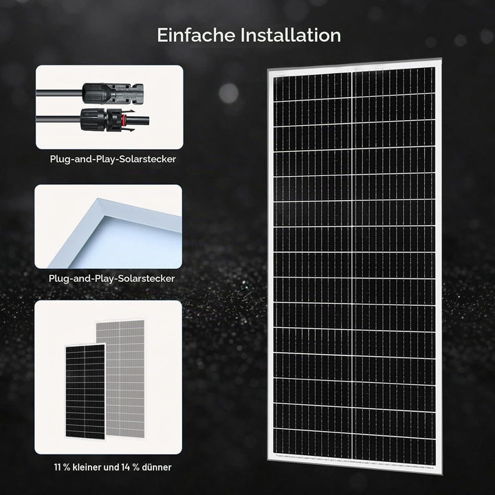 Solarpanel-Kit 200W Monokristallines 2X100Watt Glas 18V Solarmodul+20A 12V/24V Solarladeregler+Solar