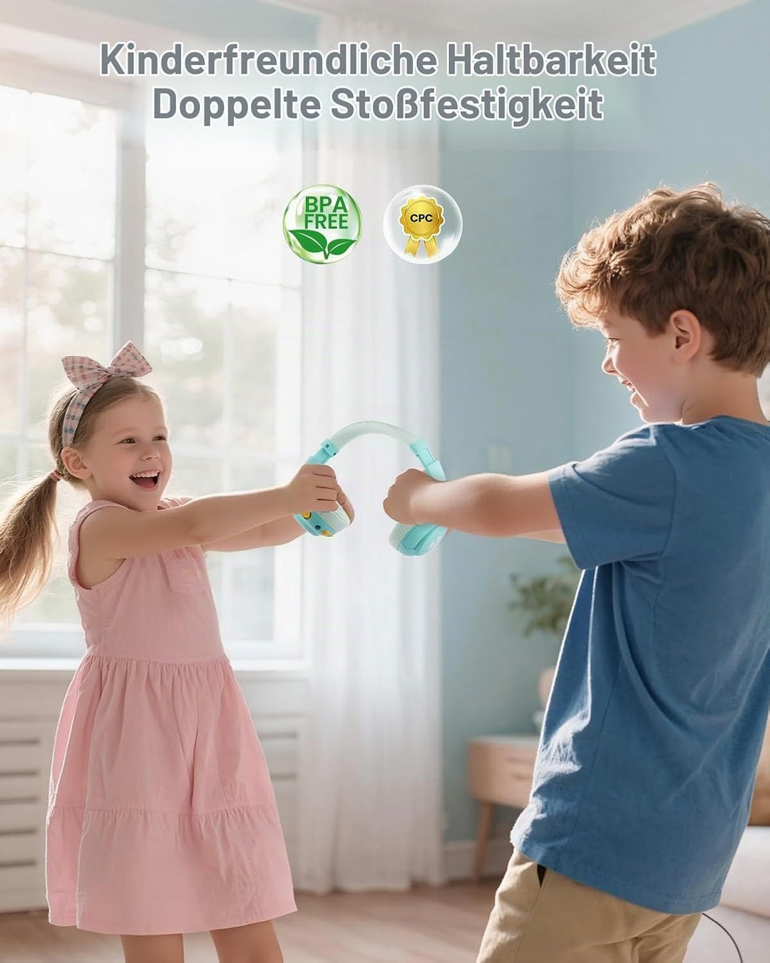 Bluetooth Kopfhörer Kinder, 85dBA Sicheres Volumen, Bluetooth 5.4, BPA Frei/CPC Zertifiziert, 75 Std