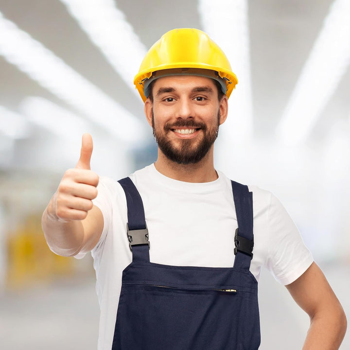 Bauhelm EN397, Mustbau Sicherheitshelm, Arbeitshelm Schutzhelm mit DIY Steckplätze für 53-65 cm Kopf