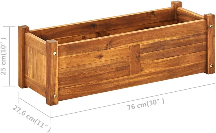 Garten-Hochbeet Akazienholz 76x27,6x25 cm Hochbeete für Garten Pflanzenbett Kräuterbett Gemüsebett B