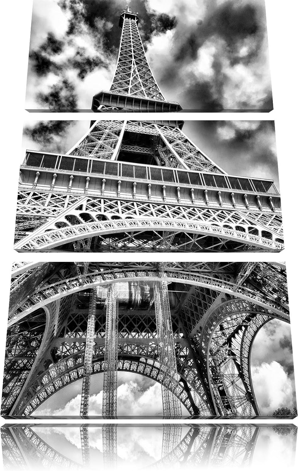Pixxprint Prächtiger Eifelturm in Paris als Leinwandbild/Grösse: 3 Teilig (120x80 cm) cm/Wandbild/Ku