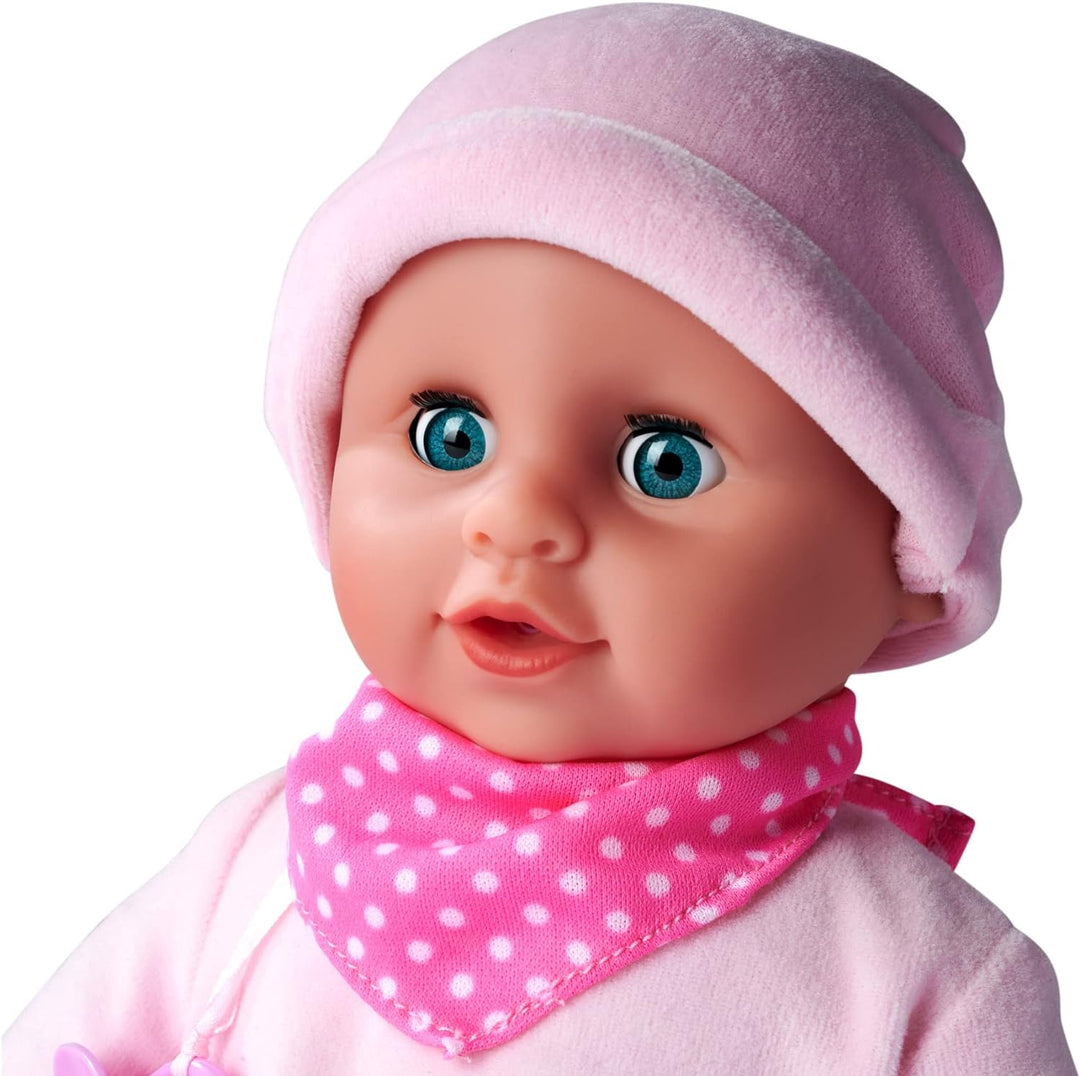 Simba 105140009 - Laura Bottle Feeding, Weichkörperpuppe mit Schlafaugen, trinkt vom Fläschchen und