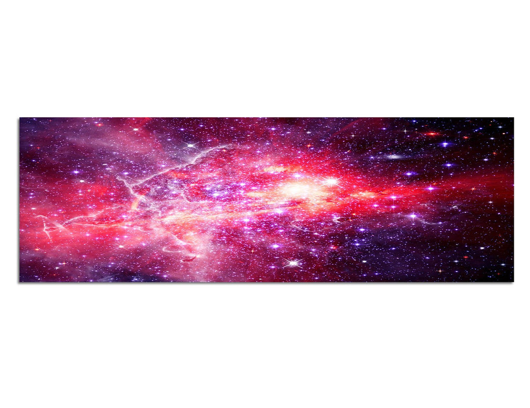 Paul Sinus Art Panoramabild auf Leinwand und Keilrahmen 150x50cm Weltraum Sterne Planeten Galaxie