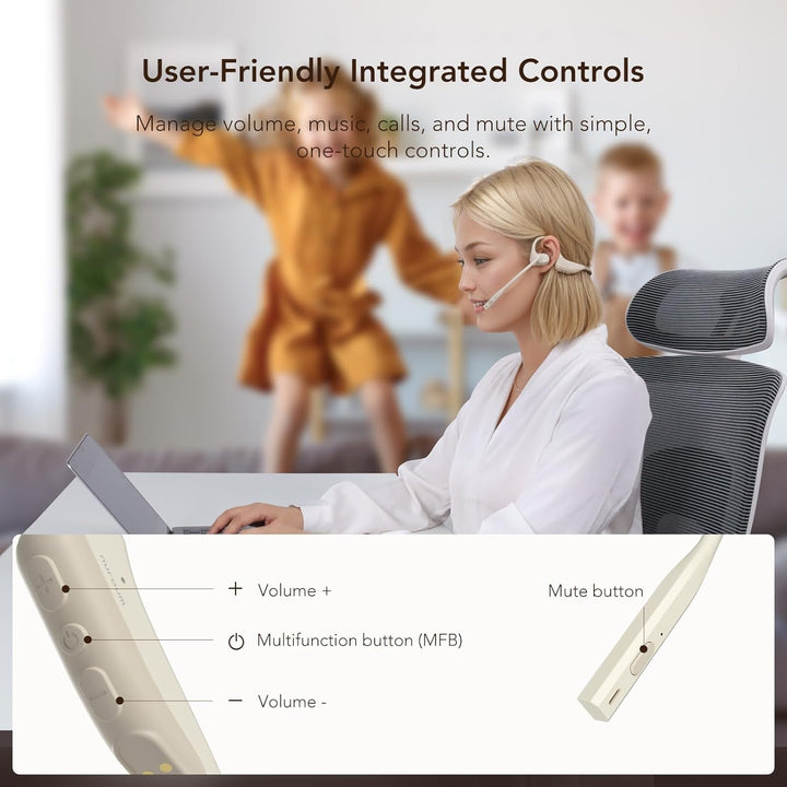 Nuroum OW20B Open Ear Bluetooth Kopfhörer mit Noise-Cancelling Mikrofon, Stummschaltung, Bluetooth 5