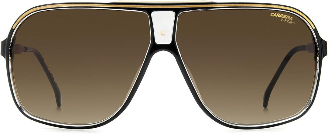 Carrera Unisex Sunglasses 64 Black Gold/Brown Shaded, 64 Black Gold/Brown Shaded