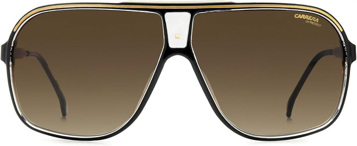 Carrera Unisex Sunglasses 64 Black Gold/Brown Shaded, 64 Black Gold/Brown Shaded