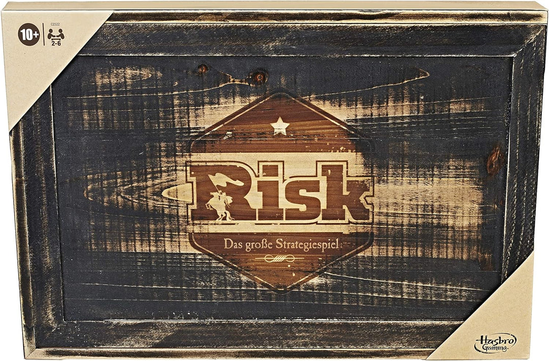 Hasbro Gaming Risiko Rustic, grosse Strategiespiel in Holz Edition, 2 Spieler, deutsche Sprachvarian