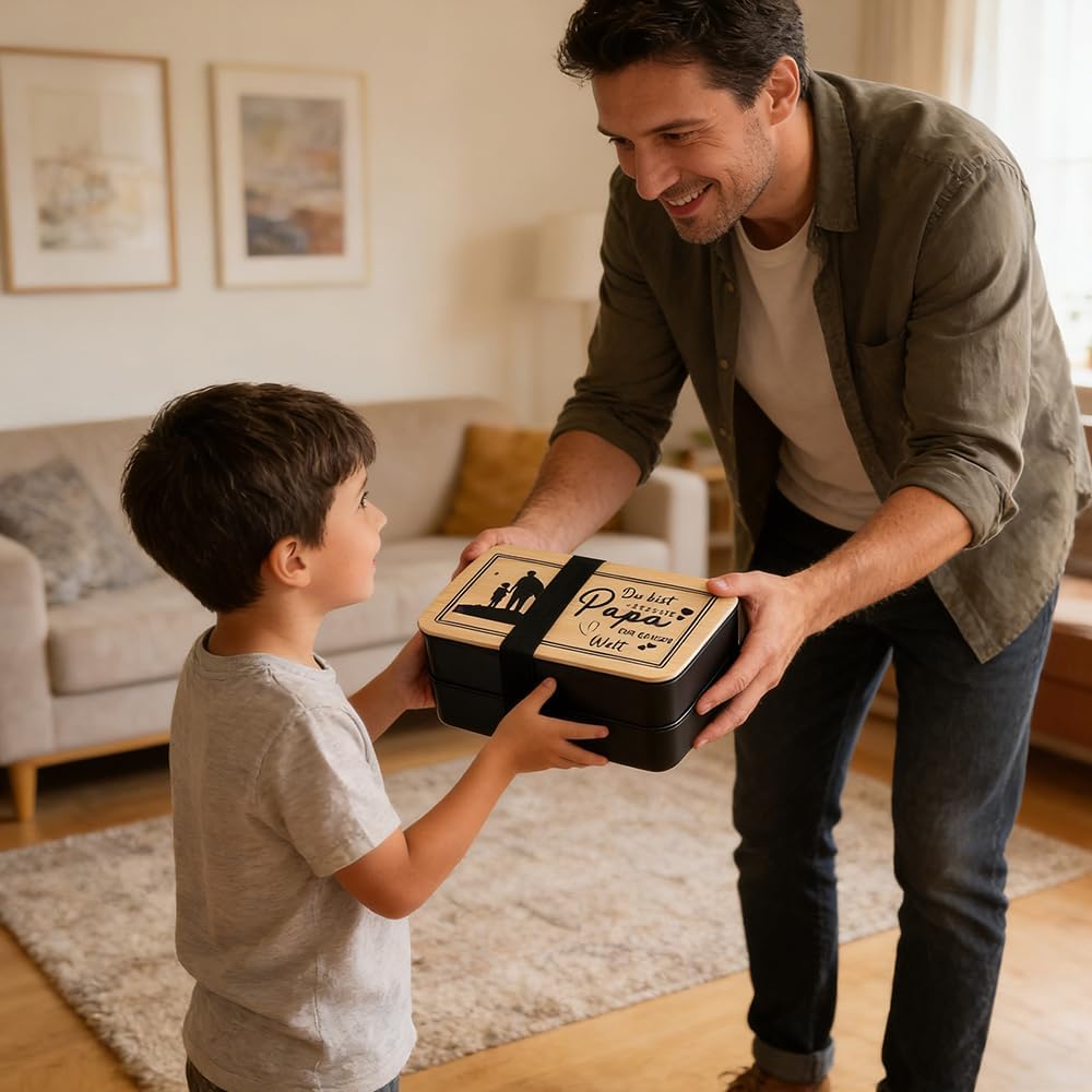 Brotdose Geschenke für Papa mit Socken und Schlüsselanhänger, Geburtstagsgeschenk für Papa, Geschen