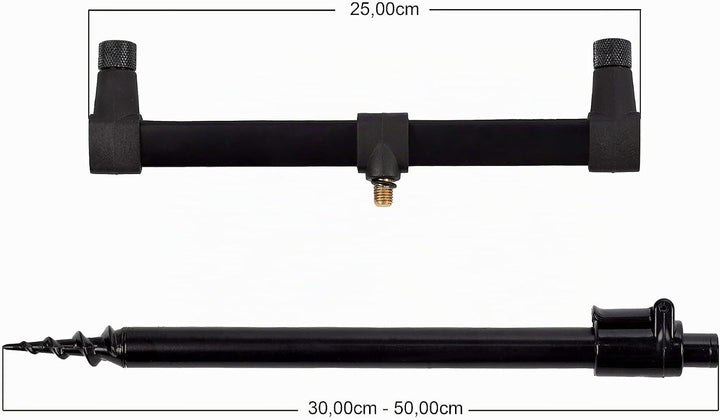Zite Fishing Ruten-Auflagen Set - Teleskop Bank-Sticks 30-50cm &amp; Buzzer-Bars als Rutenhalter Angel -