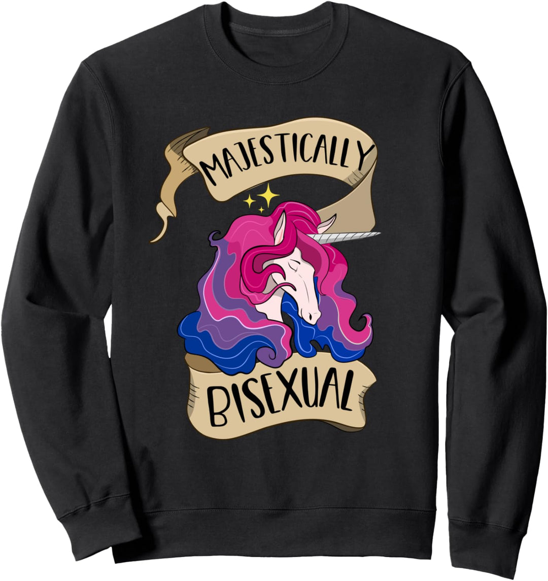 Majestätisch bisexuelles Hemd Bi Stolz-Magie-Einhorn Sweatshirt