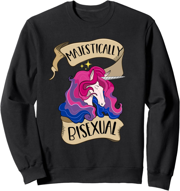 Majestätisch bisexuelles Hemd Bi Stolz-Magie-Einhorn Sweatshirt