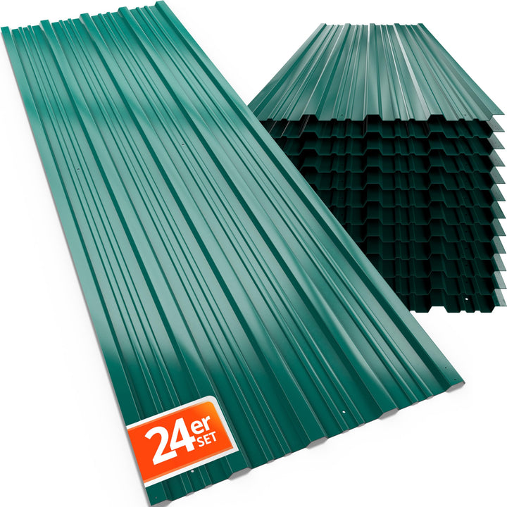 GARDEBRUK® 24x Trapezblech 129cm x 46cm = 14m² verzinkt Profilblech Dachblech Wellblech Dachplatten