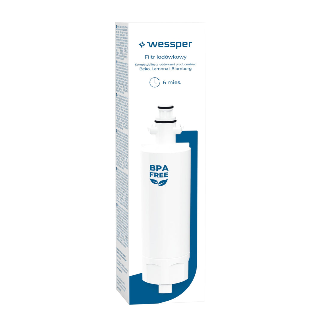 Wessper 1x 4874960100 Gefrier-Kühlschrank Wasserfilter Ersatz kompatibel mit Beko 4874960100 4394650