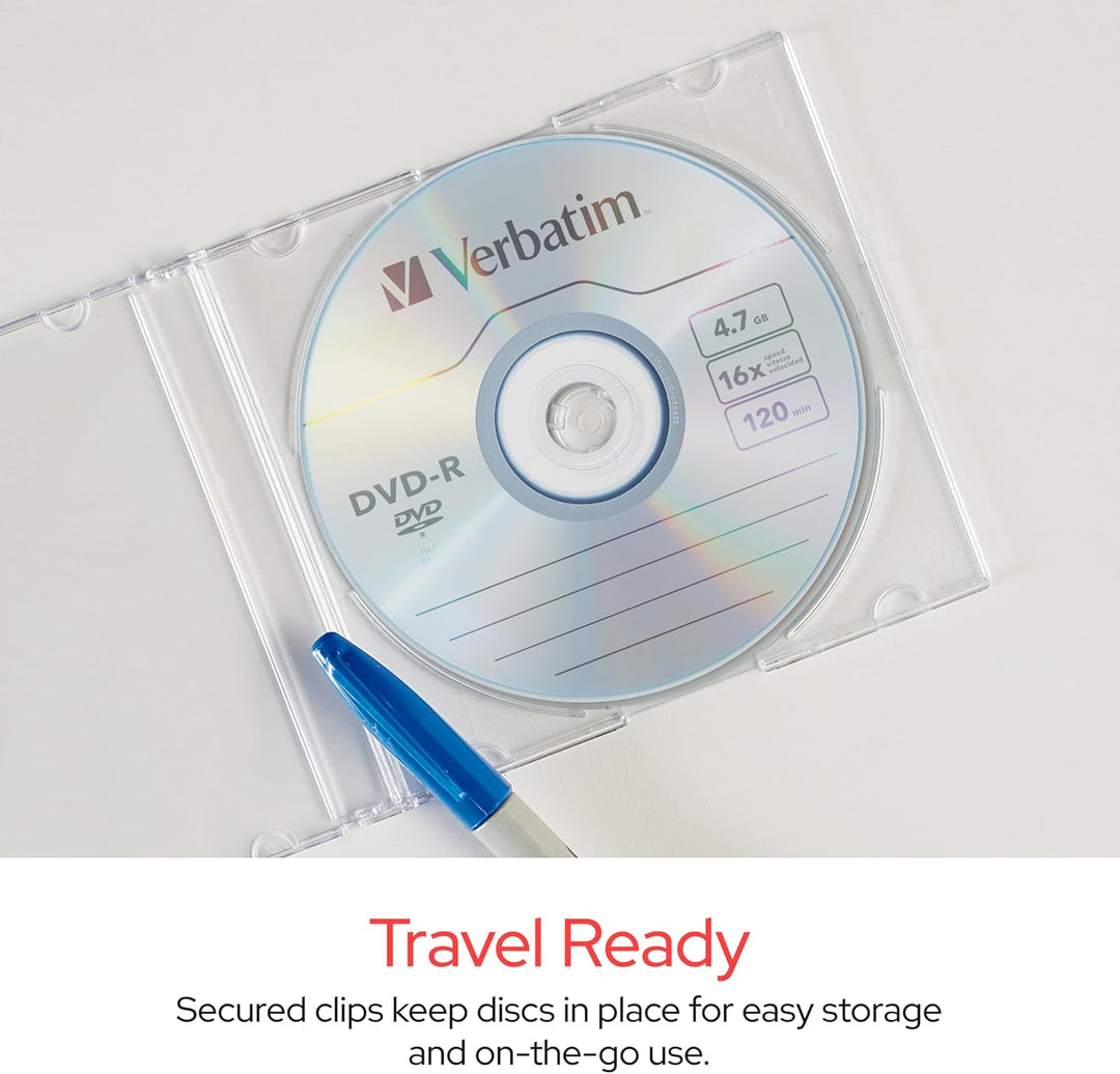 Verbatim CD DVD Blu-Ray Clear Slim Jewel Cases 5,2mm - 25 Stück 25 Stück, transparent, 25 Stück, tra