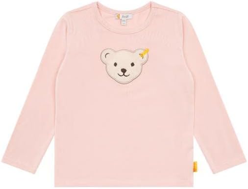 Steiff Unisex Kinder T Langarm Teddykopf mit Squeezer Shirt, 110 Silver Pink