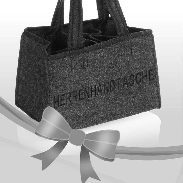 com-four® 4X Flaschentasche, Filztasche mit Henkeln für Getränke | Getränkehalter aus Filz für 6 Fla