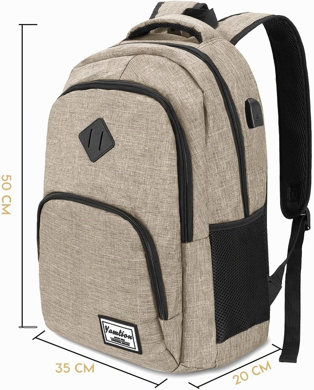 YAMTION Laptop Rucksack,Schultasche Schulrucksack Teenager mit USB-Ladeanschluss Uni Reisen Schule A