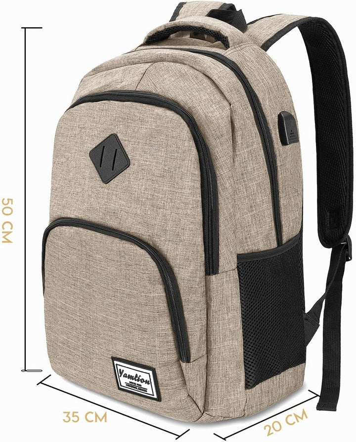 YAMTION Laptop Rucksack,Schultasche Schulrucksack Teenager mit USB-Ladeanschluss Uni Reisen Schule A